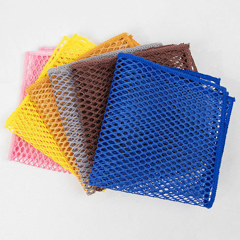 Wholesale Stone Pot Removal Cleaning Net Cloth Solid Color Kitchen Microfiber Dish Towel