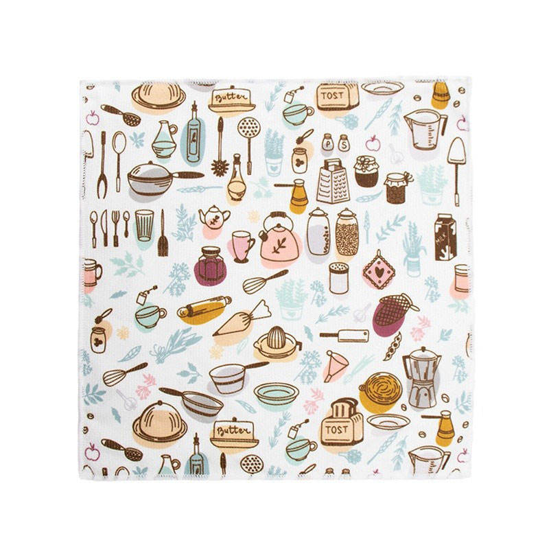 Wholesale Reusable Microfiber Kitchen Printed Towels Multi Functional Household Cleaning Cloths